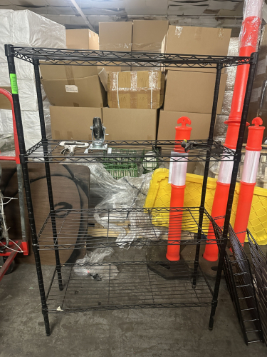 36" X 12" FOUR TIER BLACK WIRE SHELF.