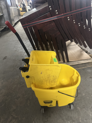 YELLOW MOP BUCKET AND WRINGER