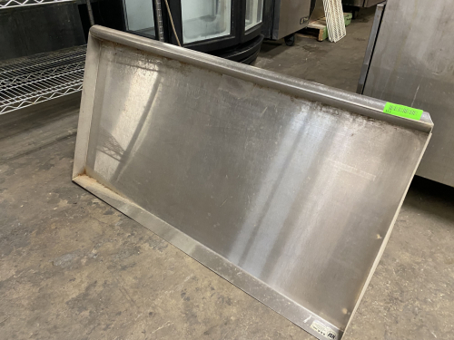 42" X 24" STAINLESS GLASS RACK WALL SHELF.