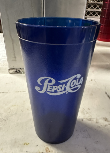 (24) PEPSI DARK BLUE PLASTIC TUMBLERS.