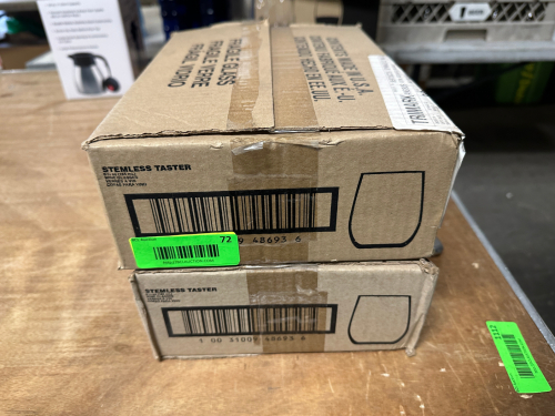 (24) LIBBEY 260 STEMLESS WINE GLASSES.