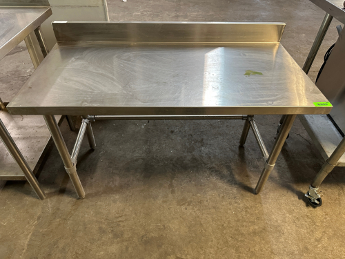 48" X 24" STAINLESS TABLE W/ 4" BACK SPLASH
