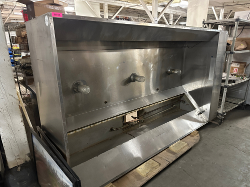 100" STAINLESS EXHAUST HOOD W/ RIGHT SIDE FIRE BOX.