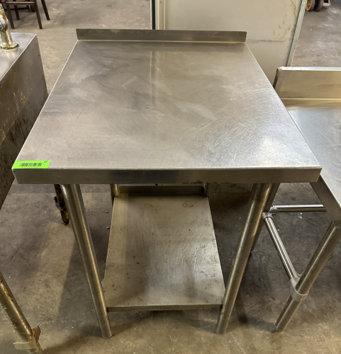 24" X 30" STAINLESS TABLE W/ 1" BACK SPLASH.