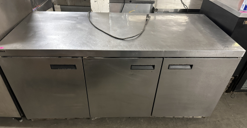 DELFIED 72" THREE DOOR WORK TOP COOLER.