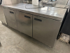 DELFIED 72" THREE DOOR WORK TOP COOLER. - 2