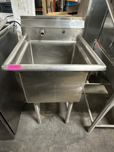 ADVANCE TABCO SINGLE WELL STAINLESS PREP SINK.