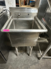 ADVANCE TABCO SINGLE WELL STAINLESS PREP SINK.