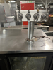 TRUE THREE GLASS DOOR BACK BAR COOLER W/ FOUR GROUP RIGHT SIDE TAP HEAD. W/ LINES AND FITTINGS - 3