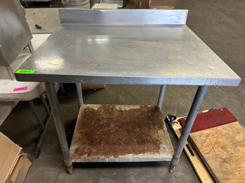 48" X 30" STAINLESS TABLE W/ 4" BACK SPLASH