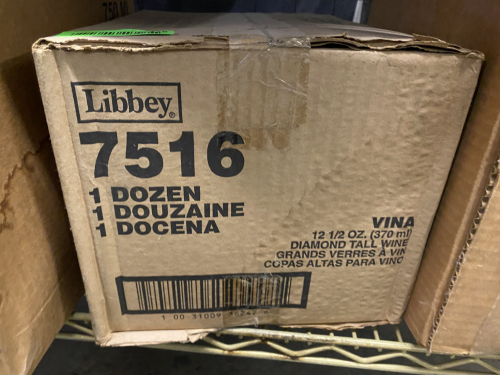 (12) LIBBY 12 OZ WINE GLASSES
