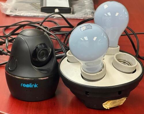 SECURITY CAMERA AND PORTABLE FLOOD LIGHT