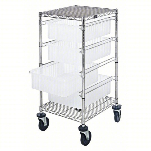 (1) VERTICAL RACK STYLE COMPARTMENTABLE BIN CART
