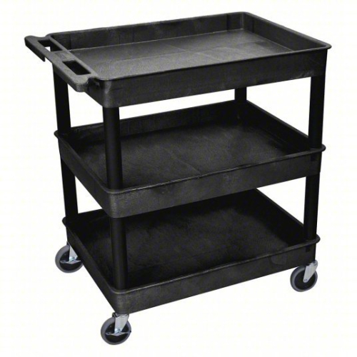 (1) UTILITY CART WITH DEEP LIPPED PLASTIC SHELVES