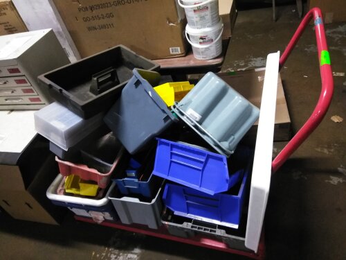 (1) ROLLING CART OF MISC ITEMS