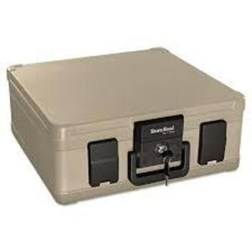 DESCRIPTION: (1) WATER AND FIREPROOF CHEST BRAND/MODEL: SURESEAL BY FIREKING #SS104 RETAIL$: $160.95 SIZE: 19.90 x 17.00 x 7.30 QTY: 1