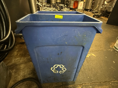 (2) 20 GALLON BAR SIDE TRASH CANS