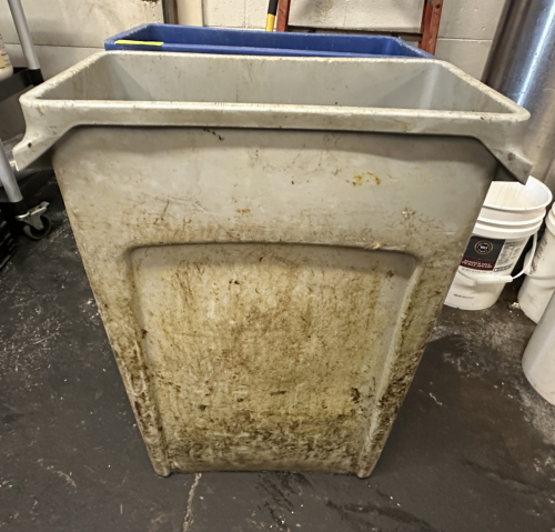 (2) 20 GALLON BAR SIDE TRASH CANS