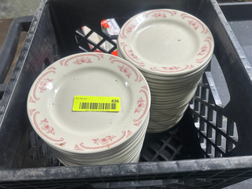 (60) 6" CHINA PLATES W/ PINK TRIM