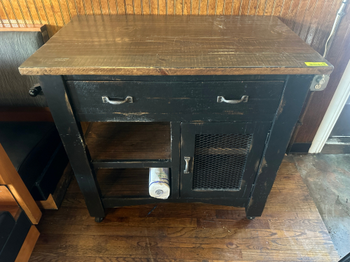 36" X 24" HARDWOOD COUNTER / CABINET.