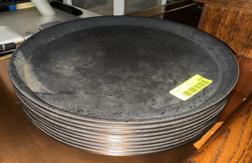 (10) 15" BLACK DRINK SERVING TRAYS
