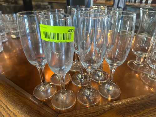 (10) CHAMPAGNE GLASSES.