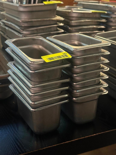 (12) 1/9TH SIZE STAINLESS INSERTS