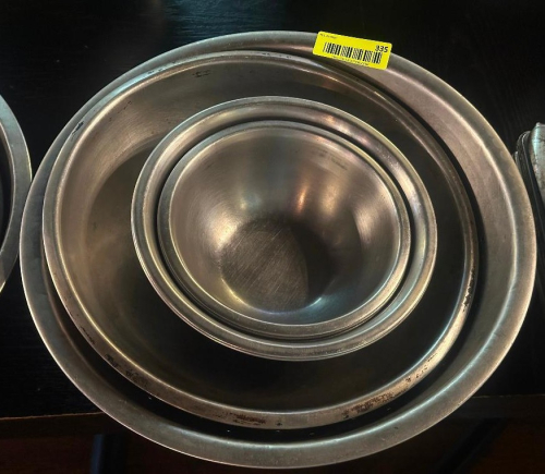 (5) ASSORTED STAINLESS MIXING BOWLS