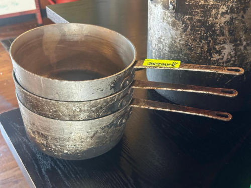 (3) 10" ALUMINUM SAUCE POTS
