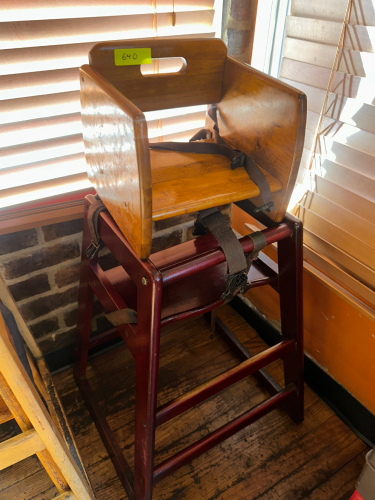 WOODEN BOOSTER SEAT AND HIGH CHAIR