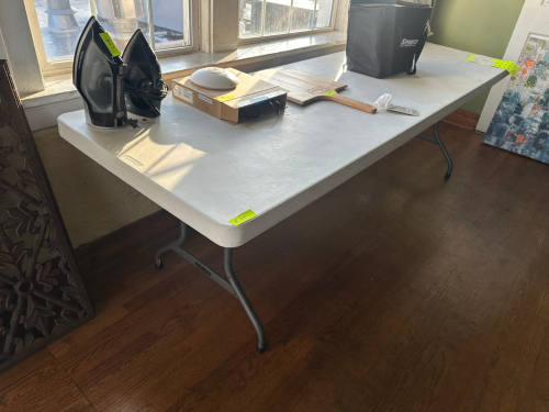 8' X 30" LIFETIME FOLDING TABLE.