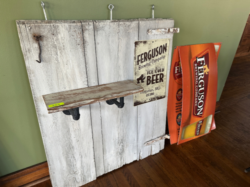 36" X 36" WOODEN WALL SHELF / DECORATIVE PANEL.