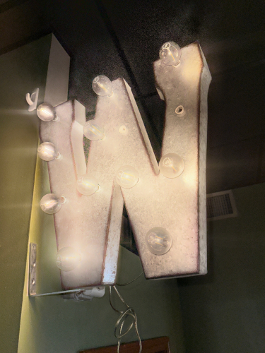24" WALL MOUNTED LIGHT UP " W " WOMEN'S RESTROOM LIGHT.