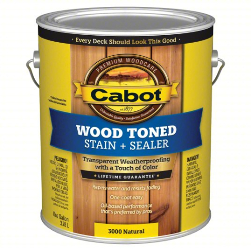 (2) WOOD TONED STAIN AND SEALER CABOT 2NTA7 1 GAL $112.04 2