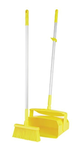 (1) DUSTPAN LID AND CONTAINER WITH LOBBY BROOM