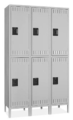 (3) 2-TIER LARGE EXTRA WIDE COMPARTMENT WARDROBE LOCKERS