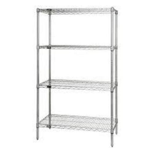 DESCRIPTION: (1) HEAVY DUTY WIRE UTILITY STORAGE SHELF BRAND/MODEL: QUANTUM STORAGE INFORMATION: SILVER RETAIL$: $179.52 SIZE: 36X24X54 QTY: 1