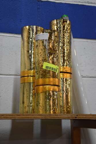 (3) - MATCHING GLASS VASES