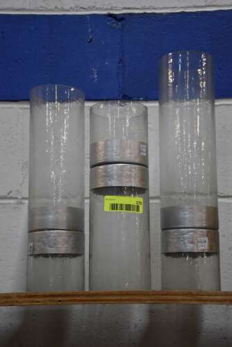 (3) - MATCHING GLASS VASES
