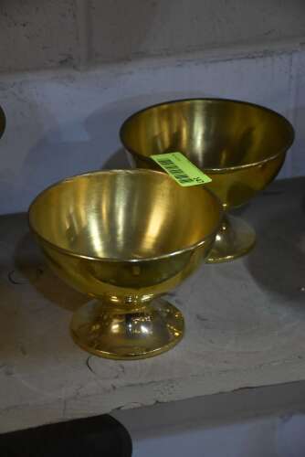 (2) - BRASS PLANTERS