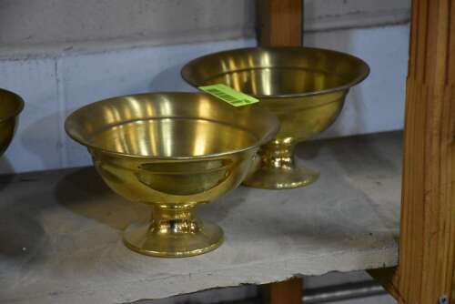 (2) - BRASS PLANTERS