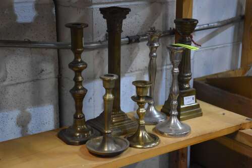 (7) - BRASS CANDLE STICKS