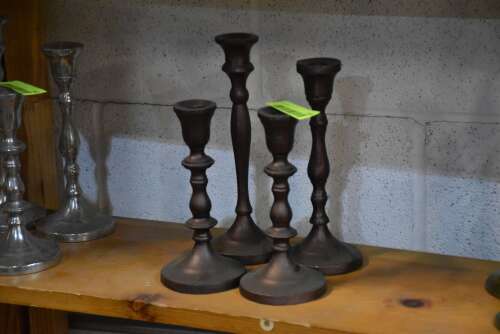 (4) - BRASS CANDLE STICKS