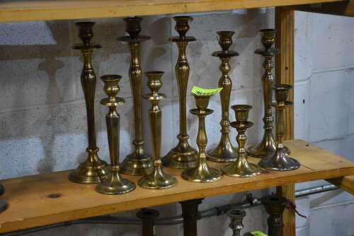 (10) - BRASS CANDLE STICKS