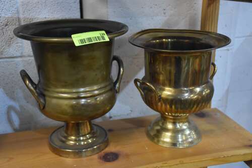(2) - BRASS PLANTERS