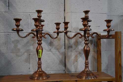 (2) - BRASS CANDELABRA