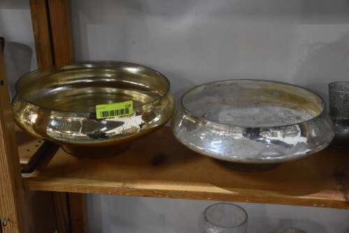 (2) - ASSORTED GLASS PLANTERS