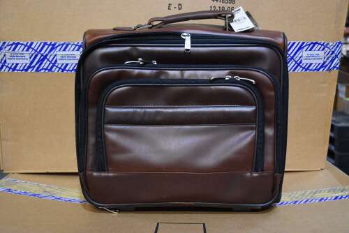 GENUINE LEATHER BUSINESS EXEC LAPTOP SUITCASE