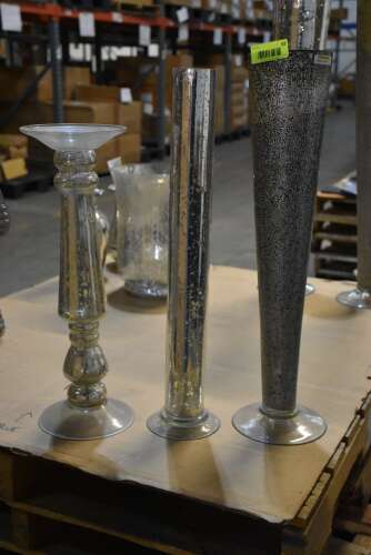 (3) - TALL CYLINDER GLASS VASES