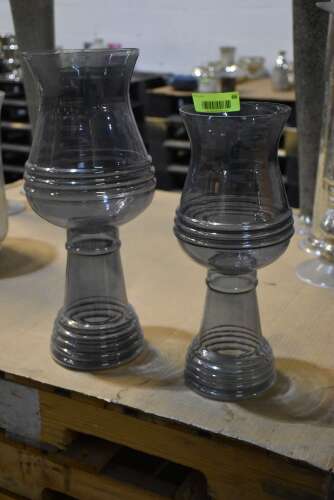 (2) - DECORATIVE GLASS VASES